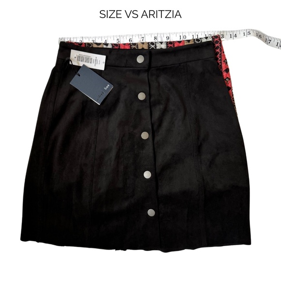 Rosa Chá* Coral & Tan Striped Skirt | Boho Chic Pattern | Size US 0/2 - Picture 3 of 5